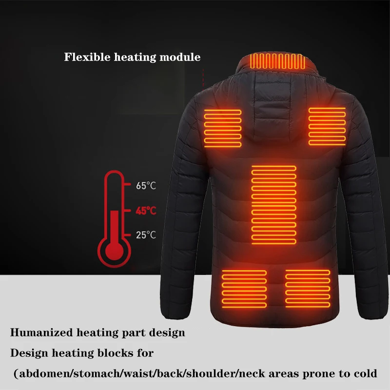 Intelligent heating cotton clothing heating electric vest heating coat leisure sports Men and women skiing 8 area charging
Intelligent heating cotton clothing heating electric vest heating coat leisure sports Men and women skiing 8 area charging