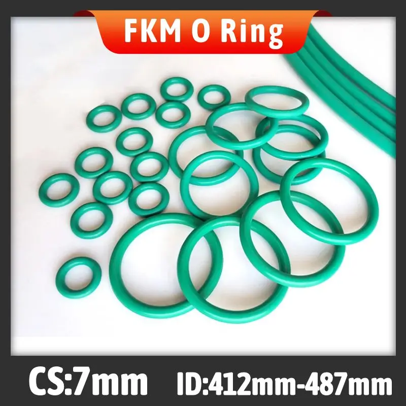 Fluorine rubber FKM O-ring CS 7mm / ID 412/418/425/430/437/443/450/462/470/475/487mm
Fluorine rubber FKM O-ring CS 7mm / ID 412/418/425/430/437/443/450/462/470/475/487mm