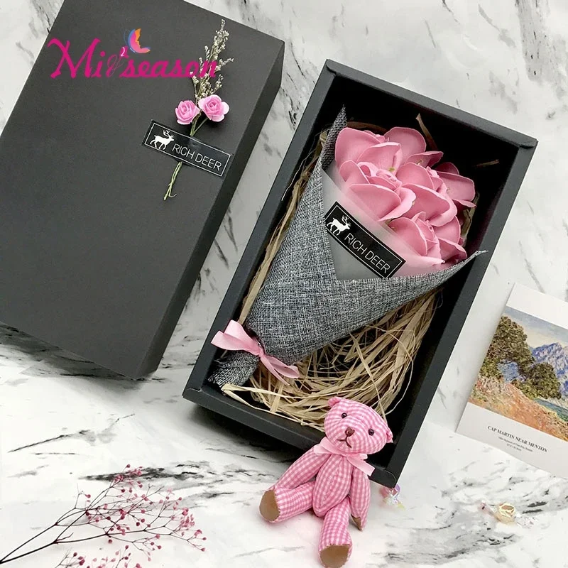 Handmade Soap Flowers set Bear Gift Box Mother's/ Teacher's Day Birthday Gift Valentine's day Soap Flower Carnation Bouquet 7pcs
Handmade Soap Flowers set Bear Gift Box Mother's/ Teacher's Day Birthday Gift Valentine's day Soap Flower Carnation Bouquet 7pcs