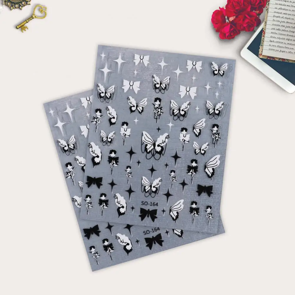 Nail Art Decoration Stickers Vintage Black Rose Butterfly Nail Stickers Fitting Decals for Fingernails Toenails Beautiful
Nail Art Decoration Stickers Vintage Black Rose Butterfly Nail Stickers Fitting Decals for Fingernails Toenails Beautiful