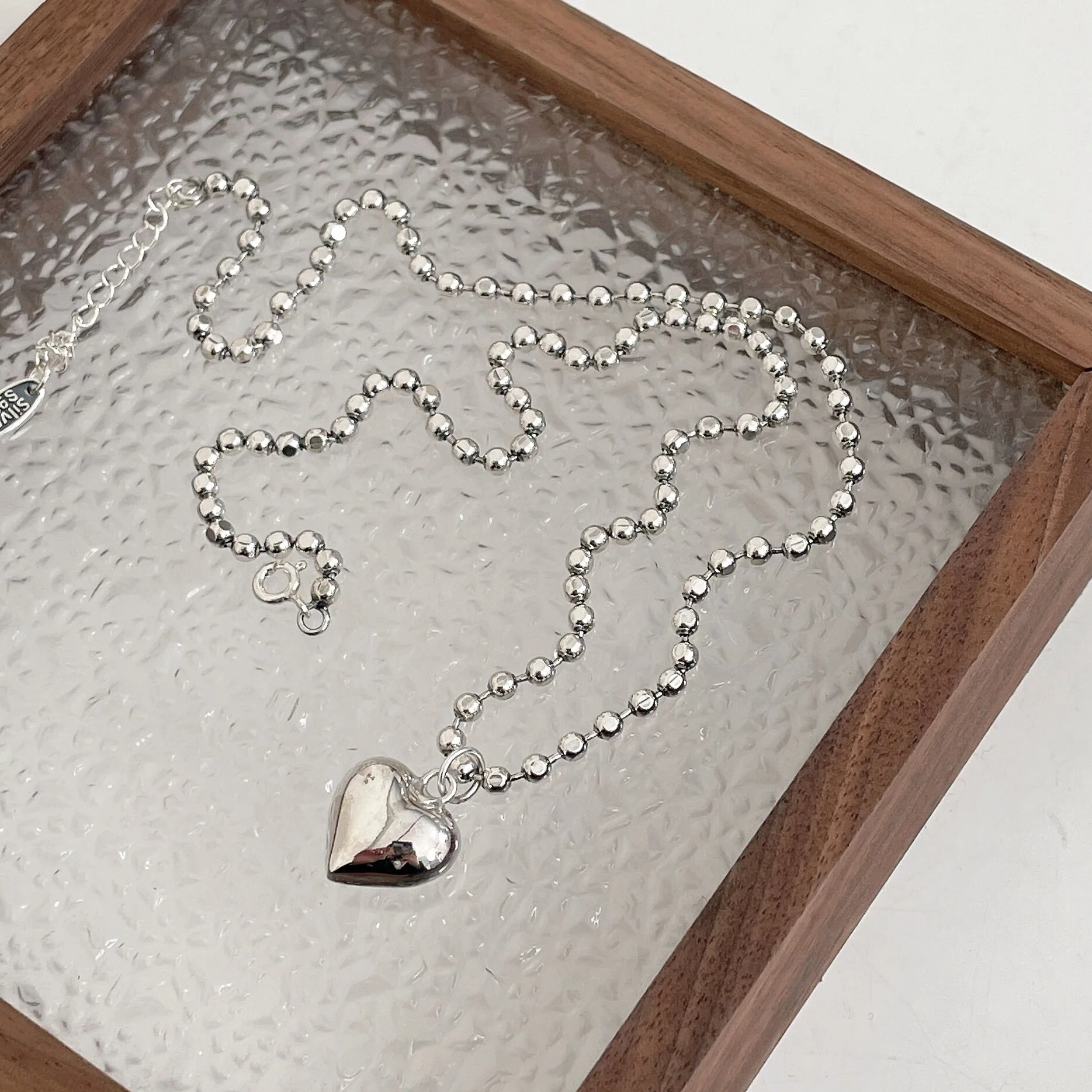 New 925 Thai Silver Love Necklace Women's Simple and Versatile Retro Pure Silver Short Collar Chain CHN382
New 925 Thai Silver Love Necklace Women's Simple and Versatile Retro Pure Silver Short Collar Chain CHN382