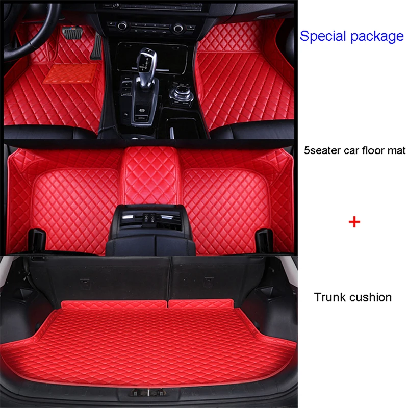 

WZBWZX Custom Car Floor Mat Trunk Mats For Peugeot All Model 4008 RCZ 308 508 301 3008 206 307 207 2008 408 5008 607 Car-Styling
