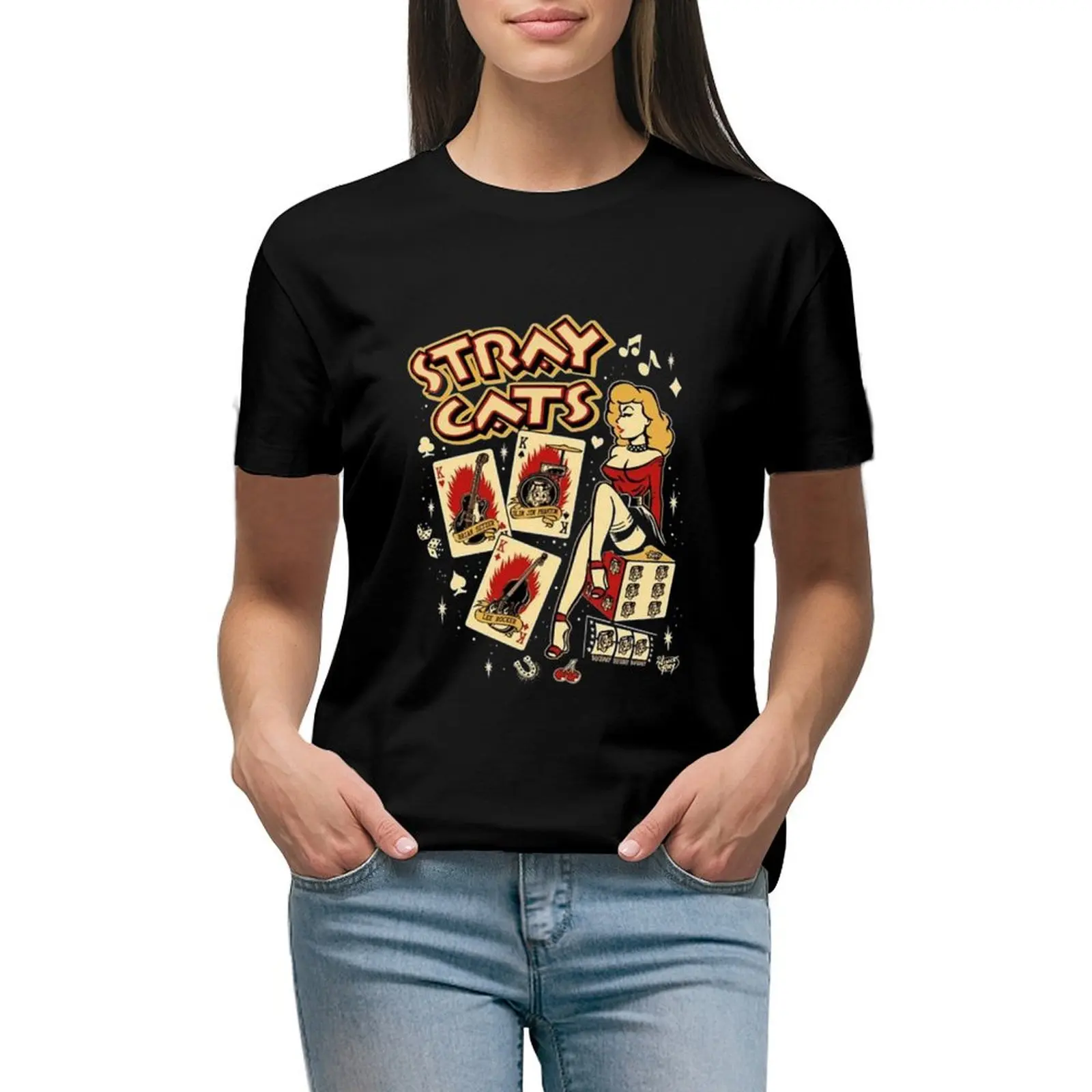 stray cats band rock stray cats T-shirt plus size tops Short sleeve tee tops western t-shirt dress for Women
stray cats band rock stray cats T-shirt plus size tops Short sleeve tee tops western t-shirt dress for Women