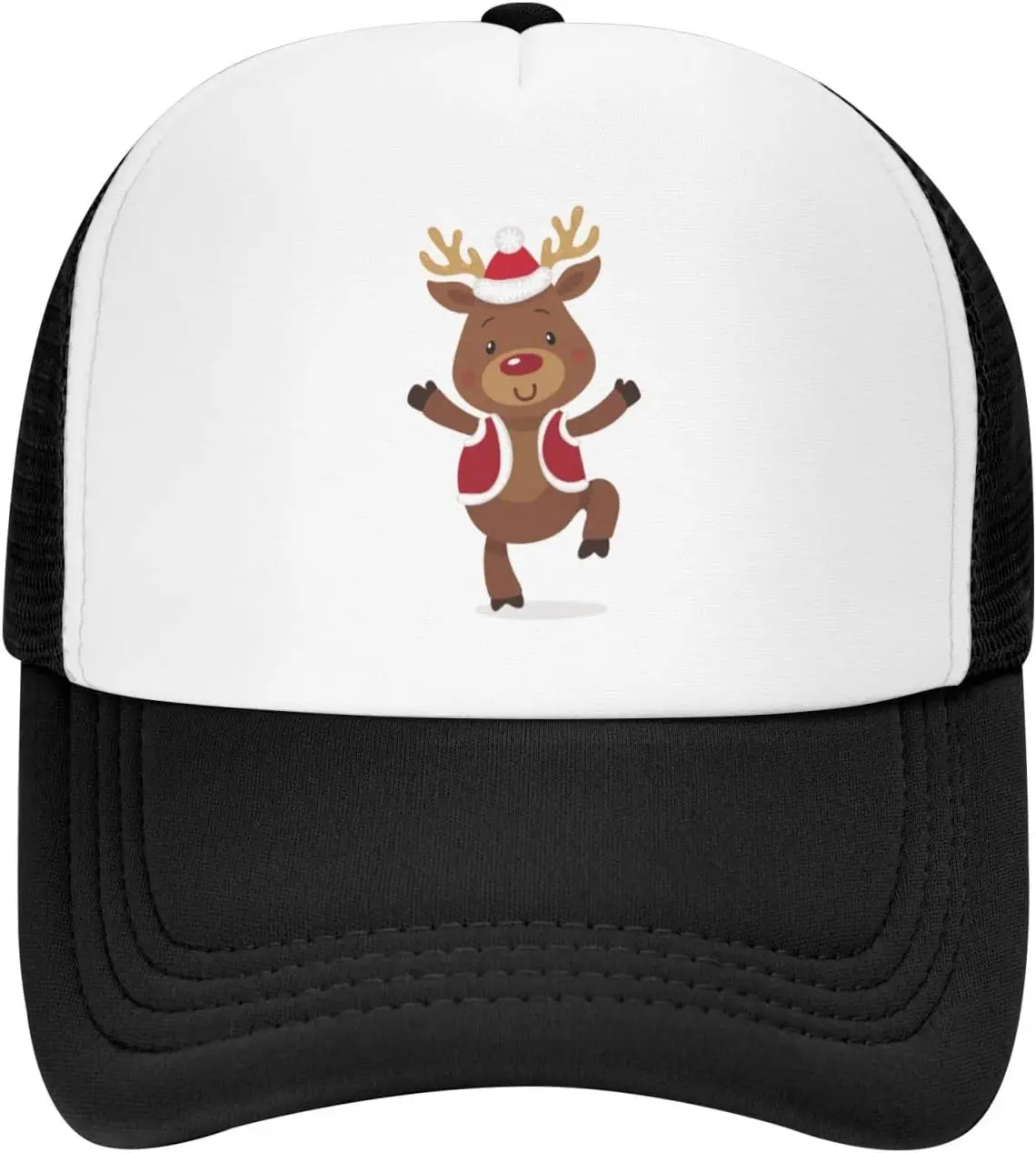 

Mesh Dad Hat Adjustable Washed Santa Reindeer Baseball Dad Cap Funny Distressed Ball Trucker Cap for Women Men
