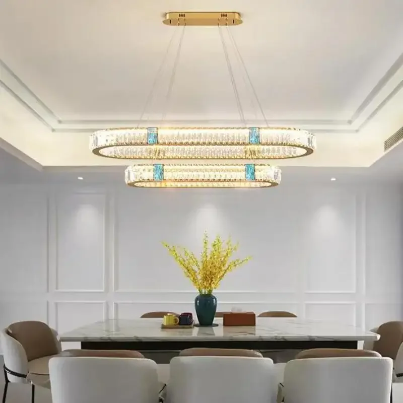 Postmodern Dining Room Led Dimmable Pendant By Remote Control Crystals Oval Gold Steel Hanging Lamp Led Llighting
Postmodern Dining Room Led Dimmable Pendant By Remote Control Crystals Oval Gold Steel Hanging Lamp Led Llighting