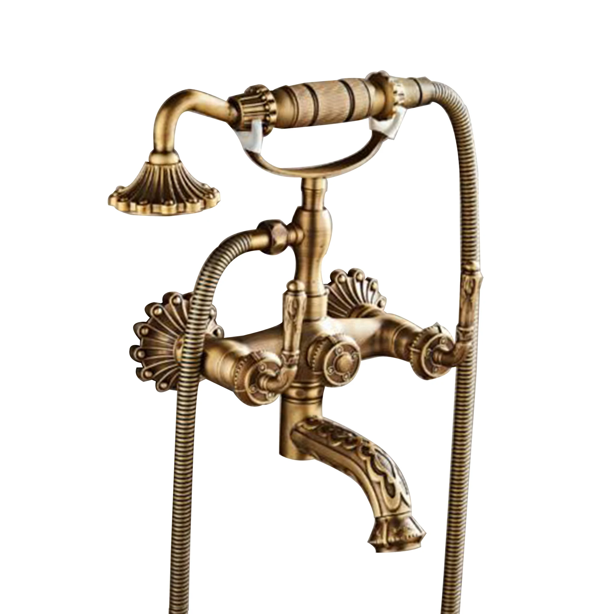 Art Carved Telephone Shape Antique Brass Wall Mount Bathtub Shower Mixer Faucet 2 Handles Rotatable Taps
Art Carved Telephone Shape Antique Brass Wall Mount Bathtub Shower Mixer Faucet 2 Handles Rotatable Taps