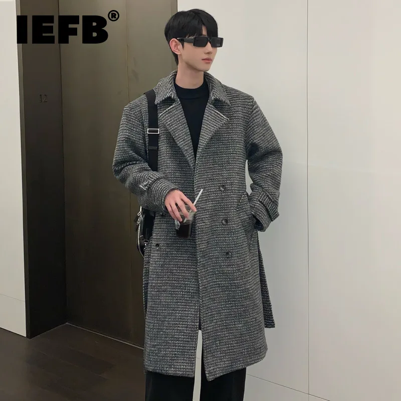 IEFB Men Trench Thickened Loose Turn-down Collar Woolen Coat Male Casual Outerwear Winter New Trendy Top Korean Style 9C3731
IEFB Men Trench Thickened Loose Turn-down Collar Woolen Coat Male Casual Outerwear Winter New Trendy Top Korean Style 9C3731