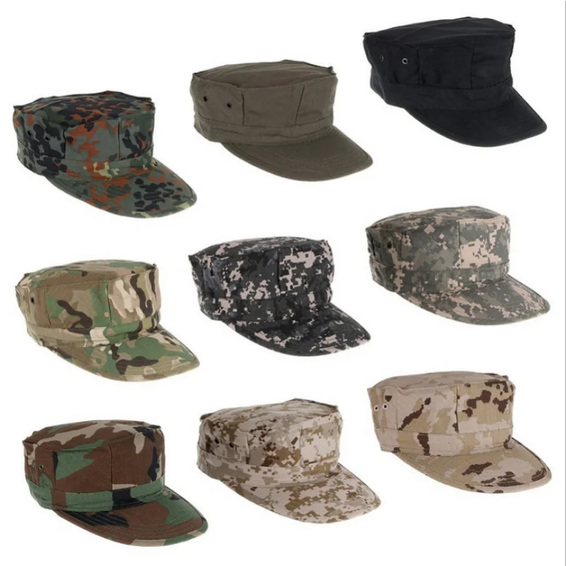 

Classic men's military cap Men's women's fitted flat top baseball cap Army camo sun hat Outdoor sports fishing ride