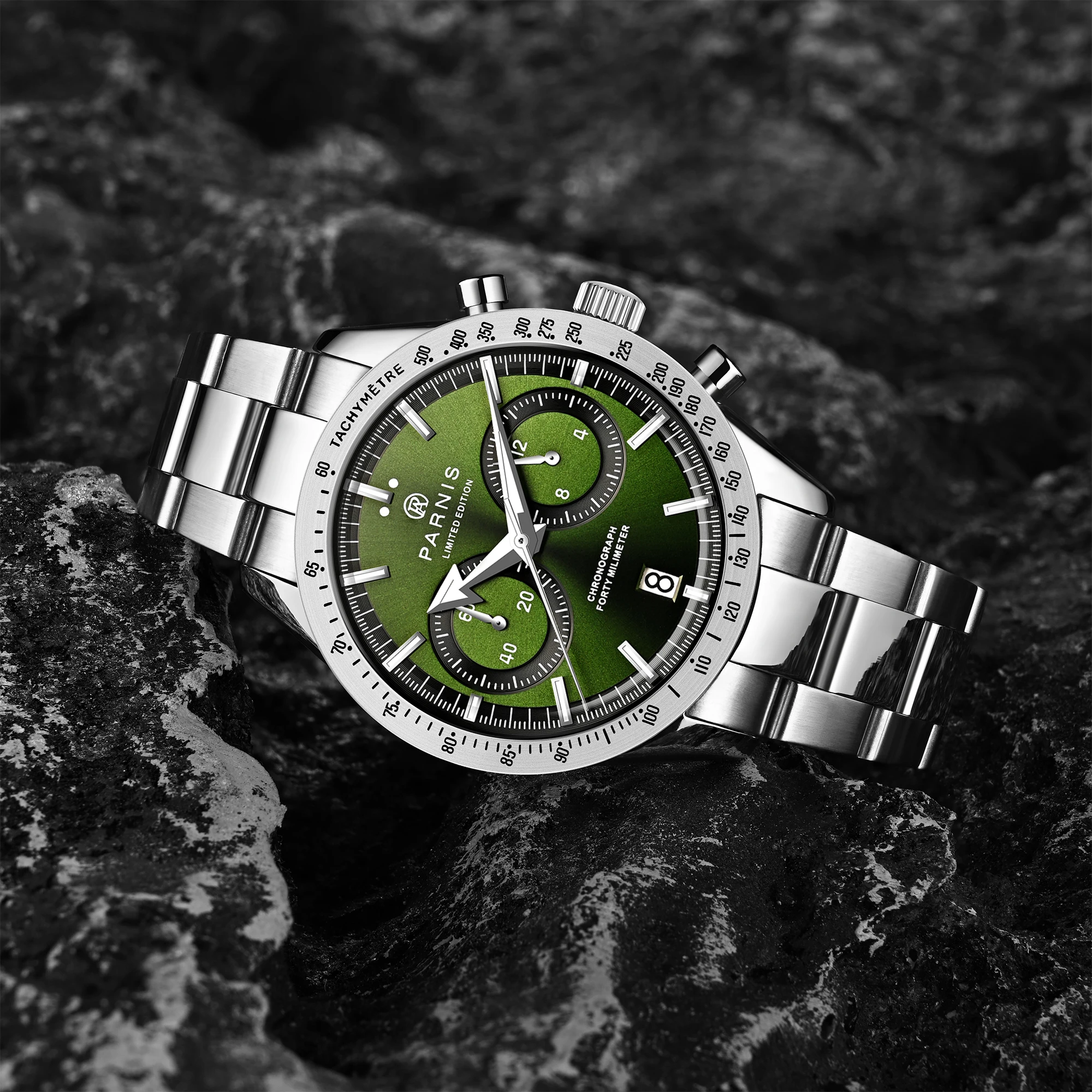 Fashion Parnis 40mm Green Dial Quartz Chronograph Watch Stainless Steel Men Waterproof Luxury Watch Relogio Masculino Clock 2023
Fashion Parnis 40mm Green Dial Quartz Chronograph Watch Stainless Steel Men Waterproof Luxury Watch Relogio Masculino Clock 2023