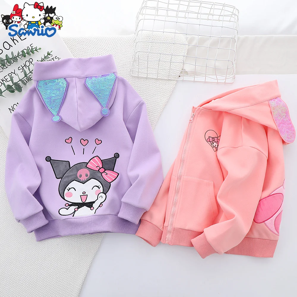 Новинка, Детская толстовка с аниме Sanrio, Kawaii My Melody Kuromi, Осенняя детская одежда, свитшот для девочек, хлопковый теплый топ, спортивное пальто, подарок
Новинка, Детская толстовка с аниме Sanrio, Kawaii My Melody Kuromi, Осенняя детская одежда, свитшот для девочек, хлопковый теплый топ, спортивное пальто, подарок
