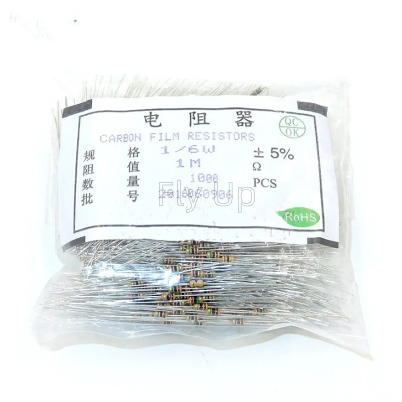 1000pcs 1/6W Carbon Film Resistor 5% 1R ~ 10M 0R 10R 100R 220R 330R 1K 2.2K 3.3K 4.7K 10K 22K 47K 100K 1M 0 10 100 220 330 ohm
1000pcs 1/6W Carbon Film Resistor 5% 1R ~ 10M 0R 10R 100R 220R 330R 1K 2.2K 3.3K 4.7K 10K 22K 47K 100K 1M 0 10 100 220 330 ohm