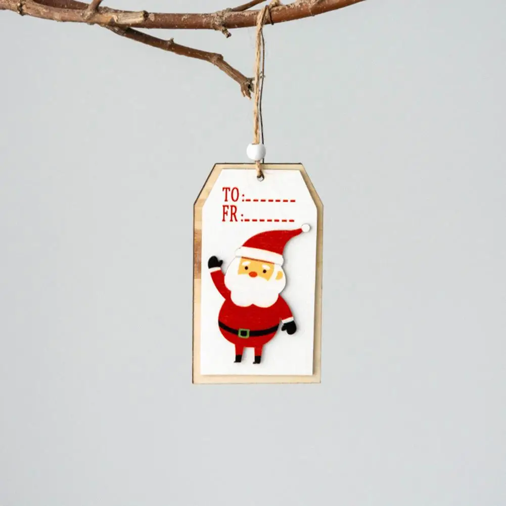 

Holiday Gift Wood Hanging Ornament Charming Wooden Christmas Ornaments 3 Festive Santa Claus Snowman Deer Pendants with Lanyards