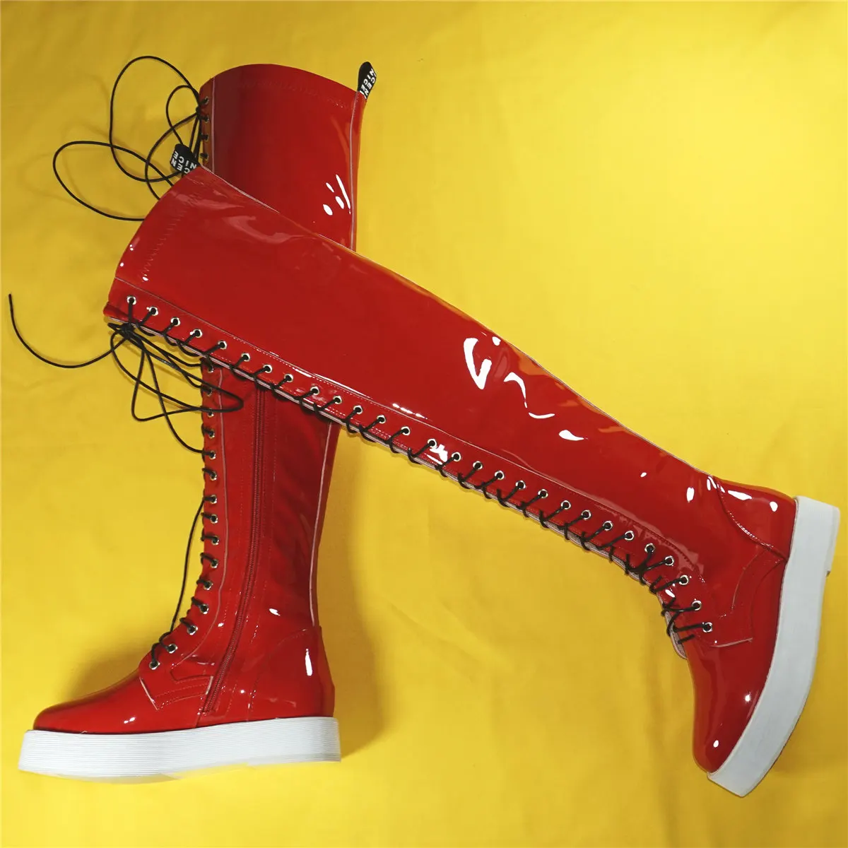 Chunky Platform Pumps Women Lace Up Patent Leather Over The Knee Thigh High Boots Female Round Toe Fashion Sneakers Casual Shoes
Chunky Platform Pumps Women Lace Up Patent Leather Over The Knee Thigh High Boots Female Round Toe Fashion Sneakers Casual Shoes