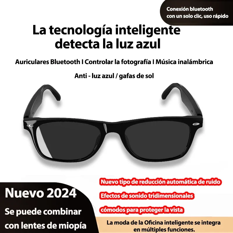 

2024 Camera Smart Music Sunglasses Earphones Wireless Bluetooth Headset HIFI Sound Headphone Driving Glasses Hands-free Call