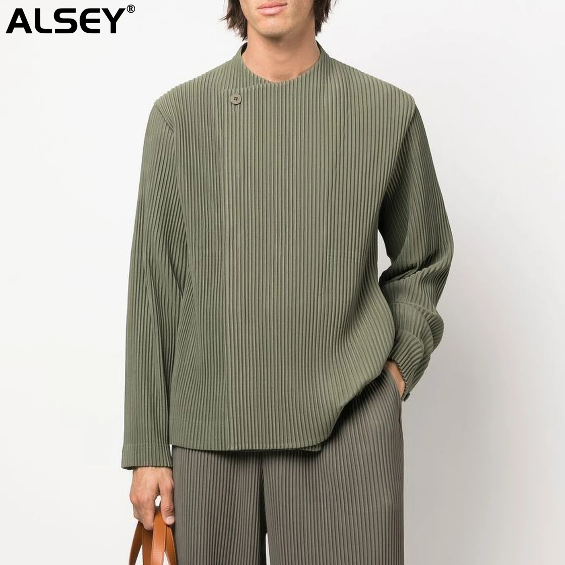 ALSEY Miyake Элегантные зимние тяжелые мужские куртки со складками, мужские бомберы с боковыми кнопками, однотонная куртка, повседневные парки с круглым вырезом, мужская одежда
ALSEY Miyake Элегантные зимние тяжелые мужские куртки со складками, мужские бомберы с боковыми кнопками, однотонная куртка, повседневные парки с круглым вырезом, мужская одежда