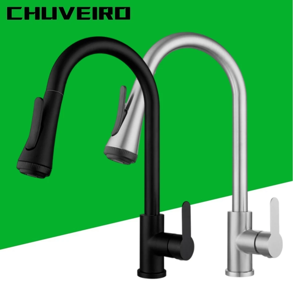 Kitchen Sink Faucet Pull Out 304 Stainless Steel Black Brushed Hot and Cold Water Mixer Tap Four Function Water Outlet Faucet
Kitchen Sink Faucet Pull Out 304 Stainless Steel Black Brushed Hot and Cold Water Mixer Tap Four Function Water Outlet Faucet