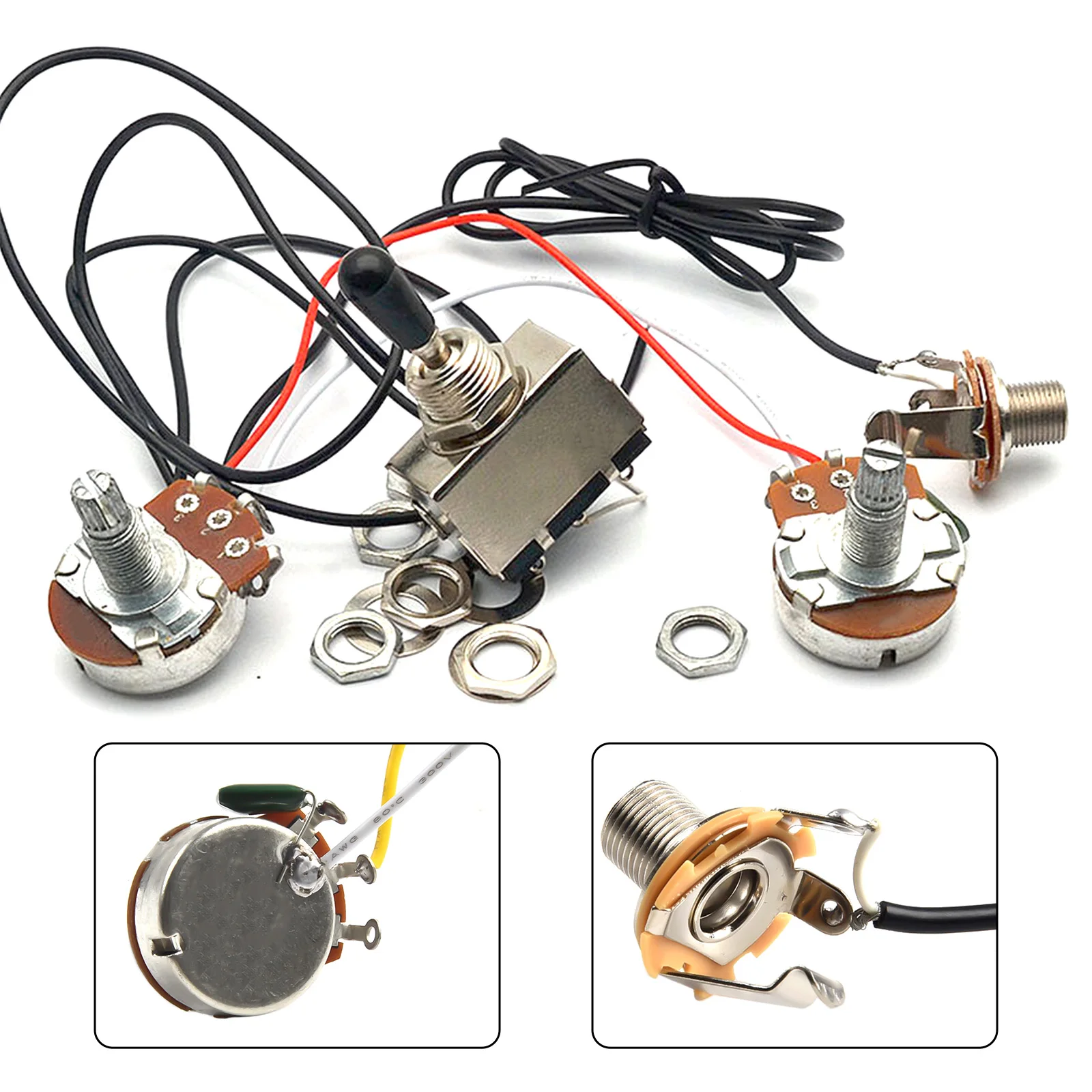 Easy To Install Electronics Upgrade For Electric Guitars Wiring Harness Kit With 3 Way Toggle Switch 1 Volume 1 Tone 500K Pots
Easy To Install Electronics Upgrade For Electric Guitars Wiring Harness Kit With 3 Way Toggle Switch 1 Volume 1 Tone 500K Pots
