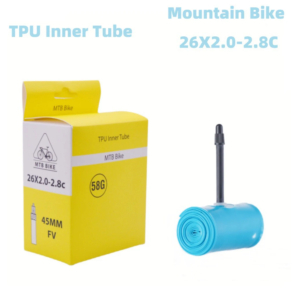 TPU Ultralight MTB Bike Inner Tube 26/27.5/29 X1.95-2.8C Inner Tire With French Valve 45mm Tyre BicycleAccessories
TPU Ultralight MTB Bike Inner Tube 26/27.5/29 X1.95-2.8C Inner Tire With French Valve 45mm Tyre BicycleAccessories