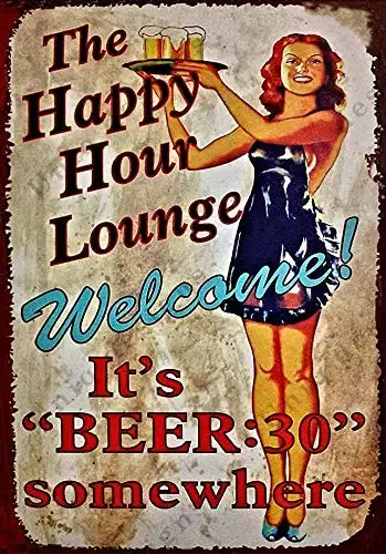 Vintage Beer Tin Signs Happy Hour Lounge Its Beer:30 Somewhere Metal Beer Signs - Bar Signs Vintage Beer Wall Decor Alcohol Sig
Vintage Beer Tin Signs Happy Hour Lounge Its Beer:30 Somewhere Metal Beer Signs - Bar Signs Vintage Beer Wall Decor Alcohol Sig