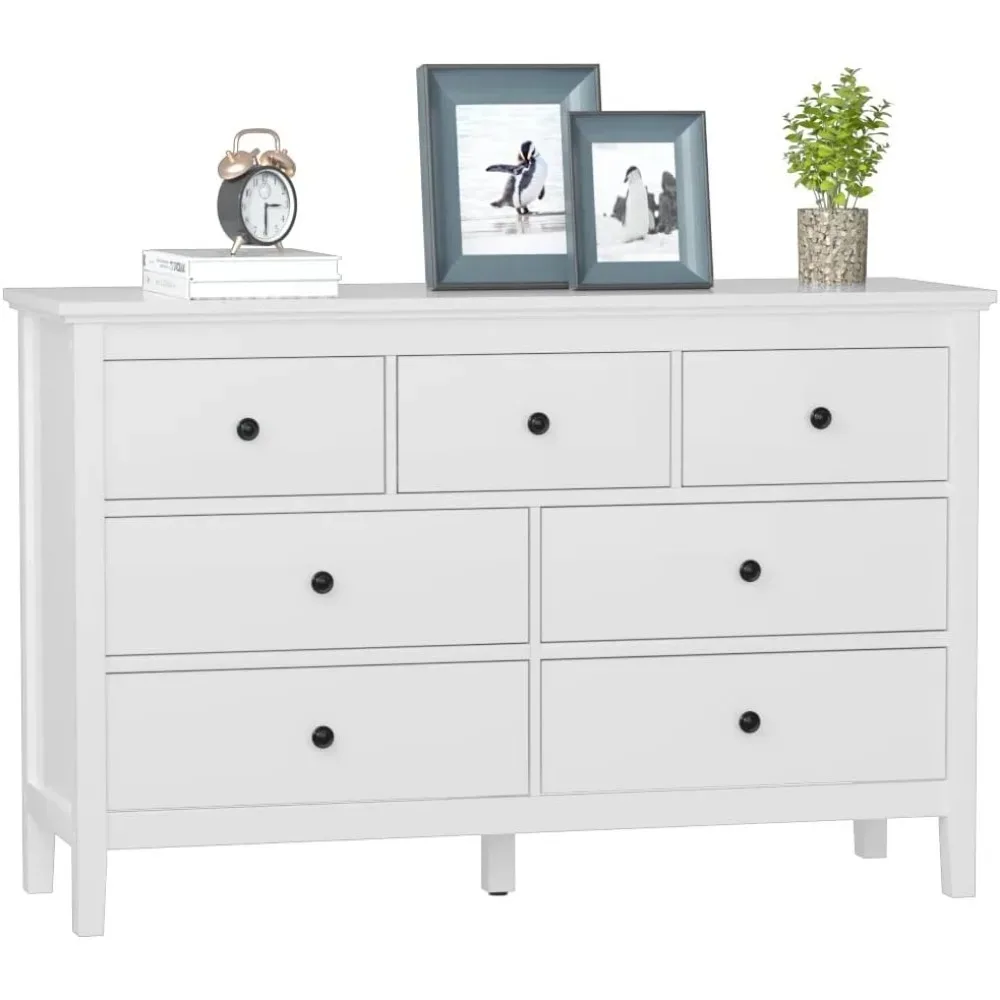 

Dressers,Modern Dresser for Bedroom, 7 Drawer,with Wide Drawer and Metal Handles, Wood Dressers & Chests of Drawers,Dresser