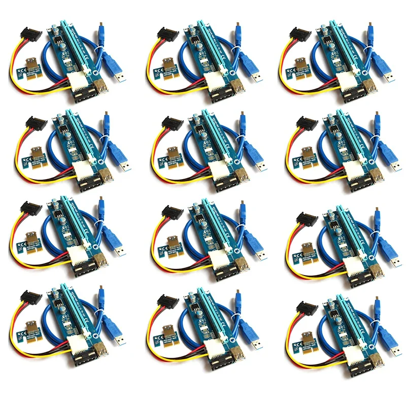 60CM 4 Pin USB3.0 Cable For Mining 12Pcs PCI-E Express Powered Riser Card 1X To 16X Extender Riser Card
60CM 4 Pin USB3.0 Cable For Mining 12Pcs PCI-E Express Powered Riser Card 1X To 16X Extender Riser Card