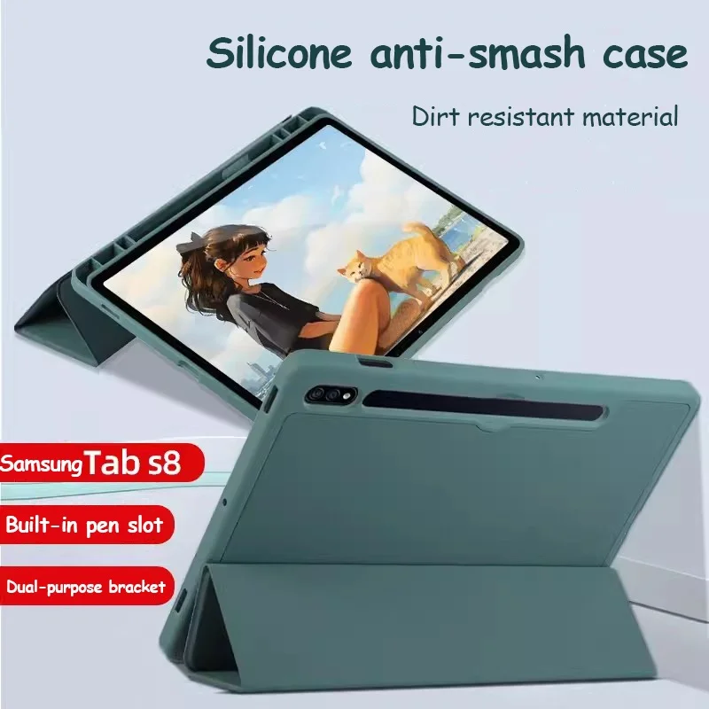 Case For Samsung Galaxy Tab S9 Plus 2023 S7 FE S8 Plus S7 Plus 12.4 S9 S8 S7 11" SM-T870 SM-T875 Tablet Cover With S-Pen Holder
Case For Samsung Galaxy Tab S9 Plus 2023 S7 FE S8 Plus S7 Plus 12.4 S9 S8 S7 11" SM-T870 SM-T875 Tablet Cover With S-Pen Holder