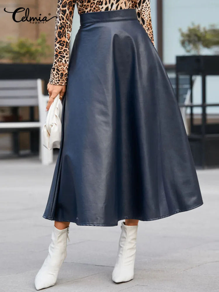 2023 Celmia Winter PU Leather Skirts Women Elegant OL Solid Office Retro Midi Skirts Oversized Party Skirt High Waist Midi Skirt
2023 Celmia Winter PU Leather Skirts Women Elegant OL Solid Office Retro Midi Skirts Oversized Party Skirt High Waist Midi Skirt