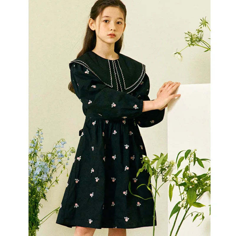 Kids Girl Floral Embroidery Party Dresses 8 10 12 years Fall Winter Long Sleeve Black Muslim Girls Dress Teenager Clothes
Kids Girl Floral Embroidery Party Dresses 8 10 12 years Fall Winter Long Sleeve Black Muslim Girls Dress Teenager Clothes