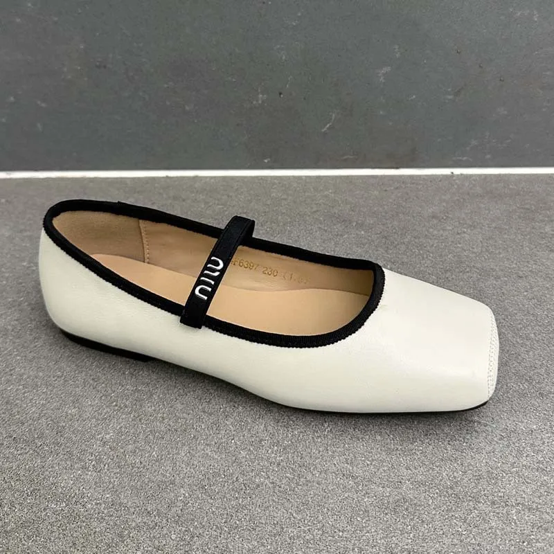 Women Ballet Flats Fashion Square Toe Pumps Female Mary Jane Shoes Soft Leather Slip-on Casual Shoes Office Lady Work Thin Shoes Sd12f2229286b4a0797f0c9f10e202893k