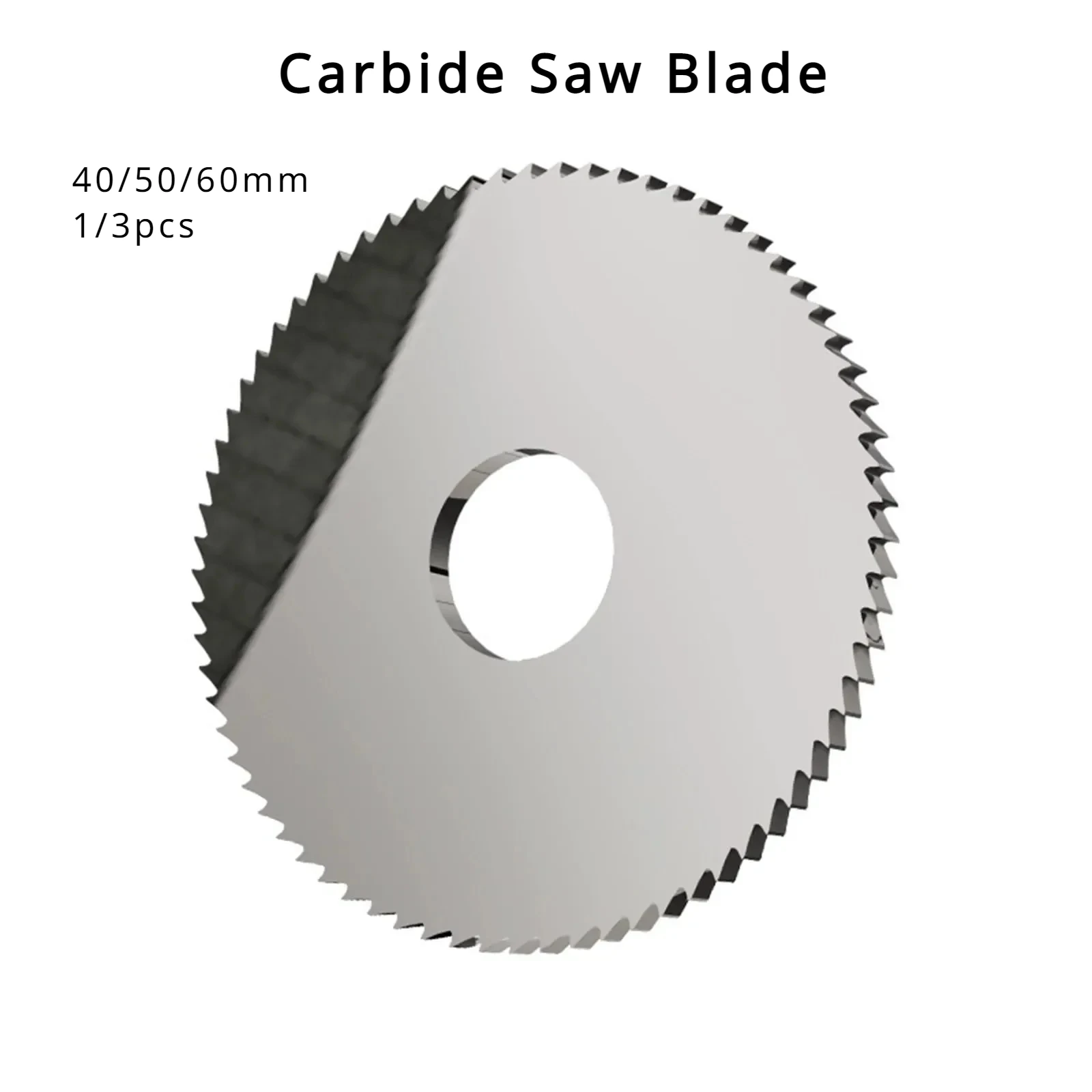 

40/50/60mm 1/3pcs Carbide Circular Saw Blade Milling Cutter Slotting Cutting Discs Metal Multitool Tool CNC Tungsten Steel Solid