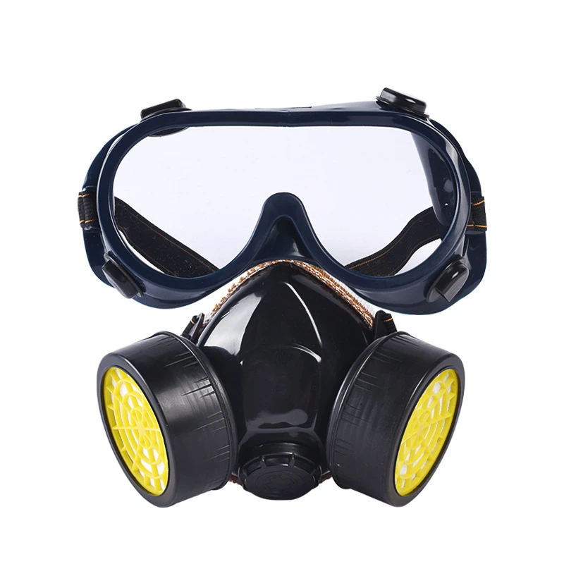

BXA Dustproof Gas Mask Half Face Mask Safety Organic Chemical Anti Dust Filters with PC Goggles PM2.5 Breathing Respirator Mask