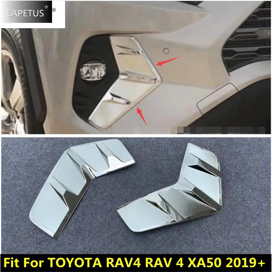 

For TOYOTA RAV4 RAV 4 XA50 2019 - 2022 Front Fog Light FogLight Lamp Eyelid Eyebrow Decoration Cover Trim ABS Chrome Accessories