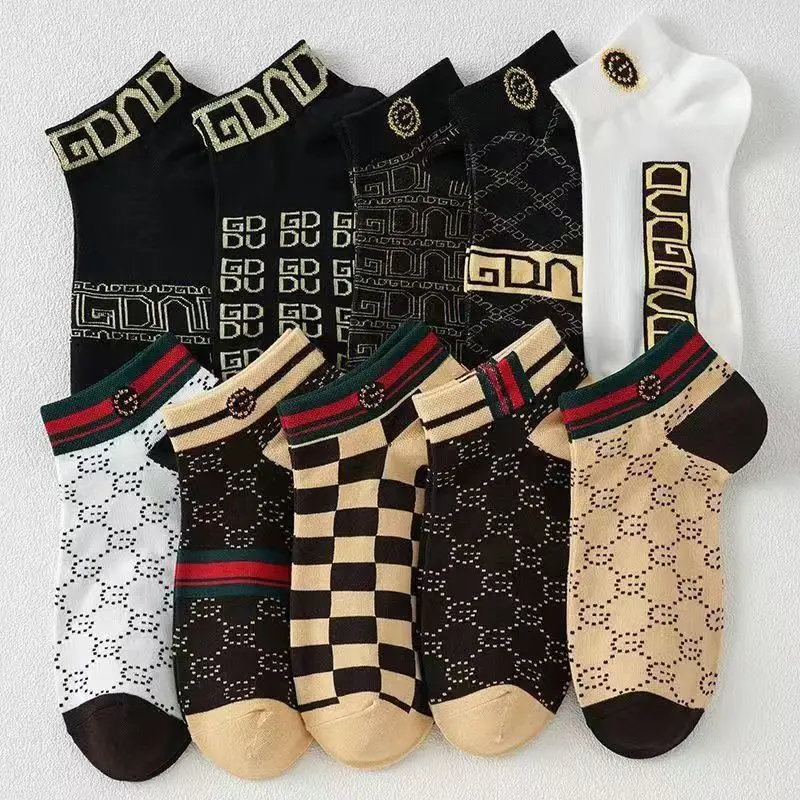5/10/20 Pairs Winter Socks Men Short Breathable Luxury Socks Designer Brand Low-Cut Fashion Trendy Ankle Socks Geometric Pattern 24 Sd13201643b6644648937fade5974af058