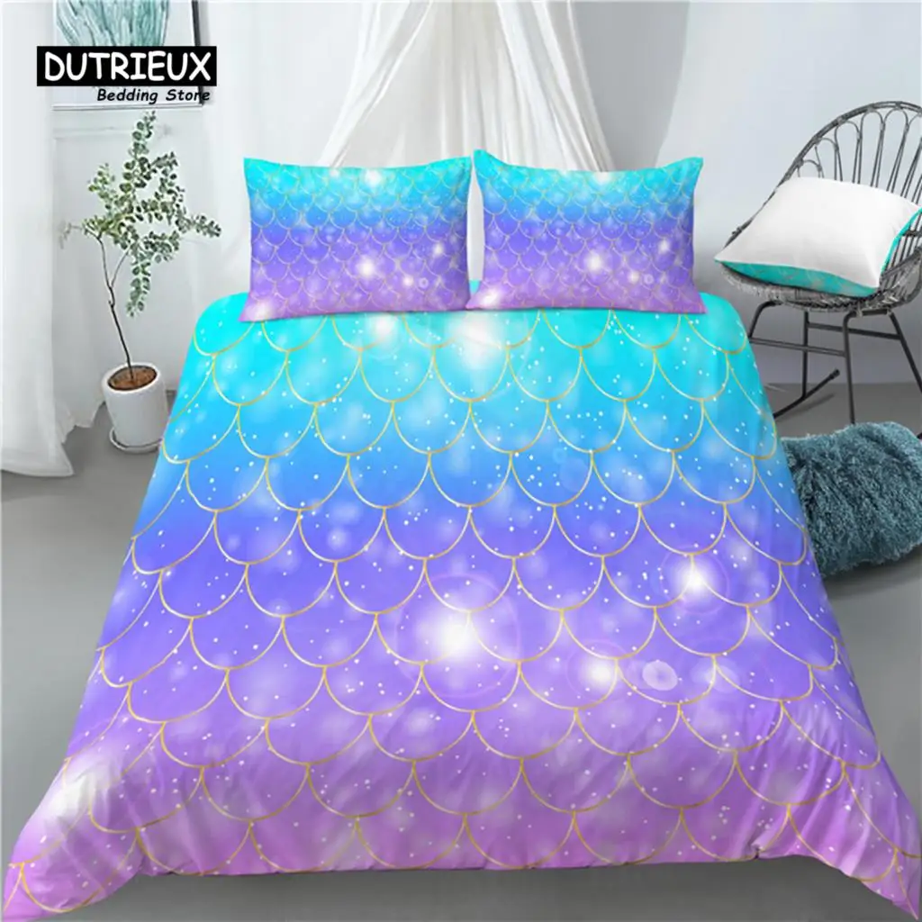 Luxury 3D Mermaid Scales Print Home Living 2/3Pcs Comfortable Duvet Cover PillowCase Bedding Set Queen and King EU/US/AU Size
Luxury 3D Mermaid Scales Print Home Living 2/3Pcs Comfortable Duvet Cover PillowCase Bedding Set Queen and King EU/US/AU Size