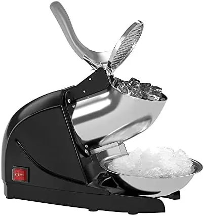 

Ice Shaver Prevent Splash Three Blades Snow Cone Maker Stainless Steel Shaved Ice Machine 380W 220lbs/hr Home and Commercial Ic