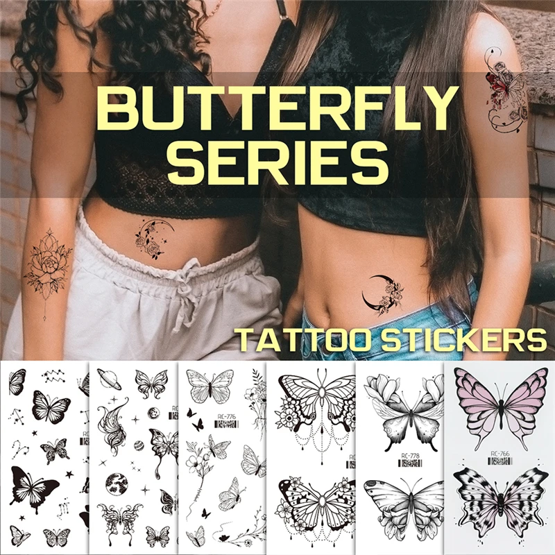 Sexy Lingerie Black 3D Butterfly Tattoo Sticker Temporary Waterproof Arm Body Art Fake Tattoos Women Festival Makeup Products
Sexy Lingerie Black 3D Butterfly Tattoo Sticker Temporary Waterproof Arm Body Art Fake Tattoos Women Festival Makeup Products