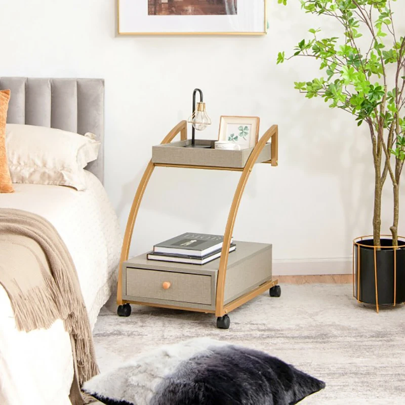 Modern Tray Top 4 Casters Rolling End Table with Storage Drawer Removable Bedside Table Storage Rack
Modern Tray Top 4 Casters Rolling End Table with Storage Drawer Removable Bedside Table Storage Rack