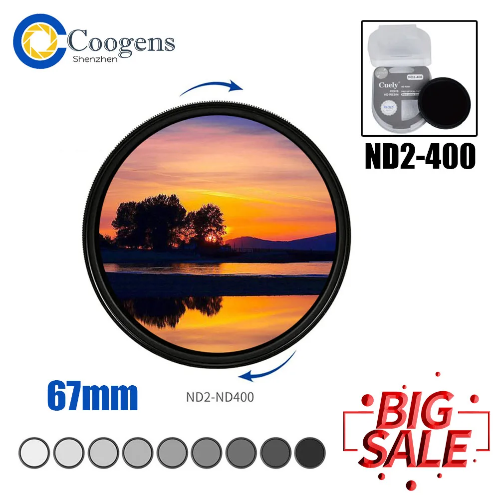 67 67mm ND2-400 Neutral Density Fader Variable ND Filter Adjustable for Nikon Sony Fujifilm Canon EOS 1300D 800D 760D 750D DSLR
67 67mm ND2-400 Neutral Density Fader Variable ND Filter Adjustable for Nikon Sony Fujifilm Canon EOS 1300D 800D 760D 750D DSLR