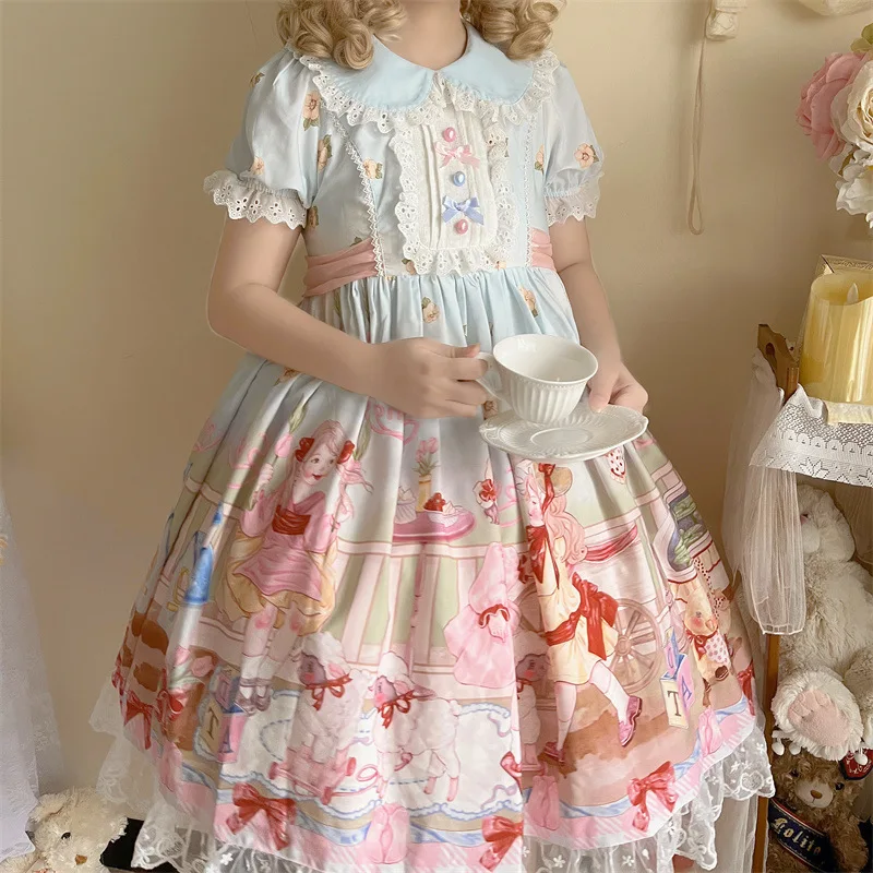 

Gothic Style Vintage Lolita Jsk Dress Women Japan Harajuku Cosplay Costumes Night Victorian Princess Tea Party OP Dress