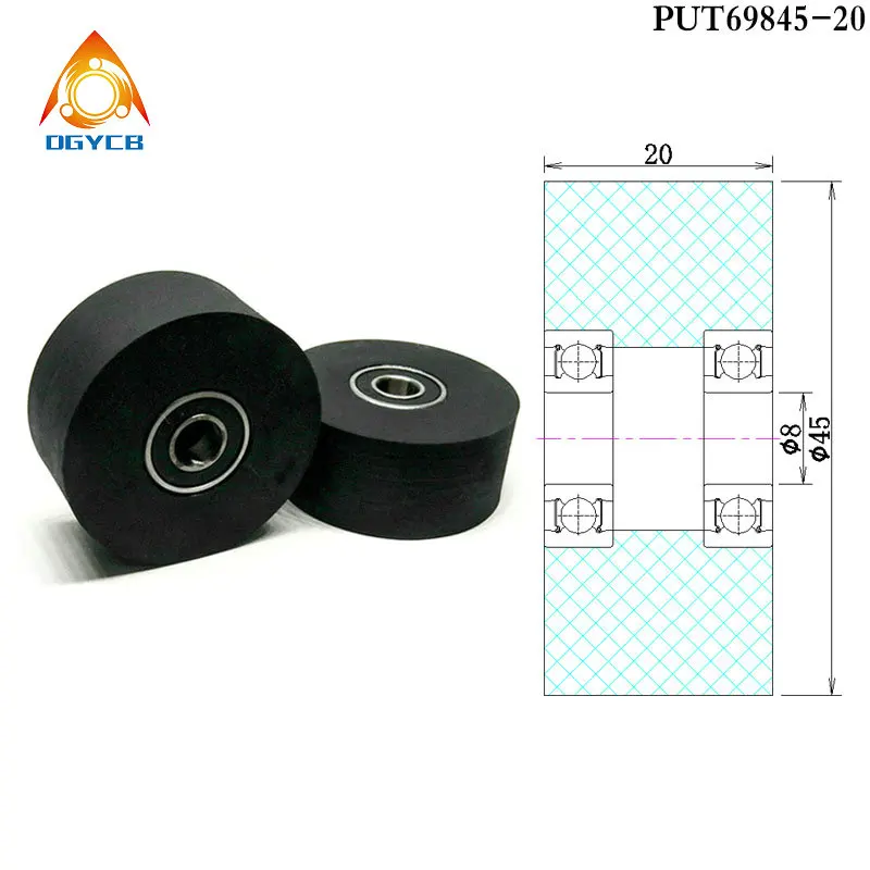 1pcs 8x45x20 Double Bearing Polyurethane Guide Pulley PUT69845-20 OD 45mm Rubber Coated Bearing Roller 8*45*20 PU Pulley Wheel
1pcs 8x45x20 Double Bearing Polyurethane Guide Pulley PUT69845-20 OD 45mm Rubber Coated Bearing Roller 8*45*20 PU Pulley Wheel