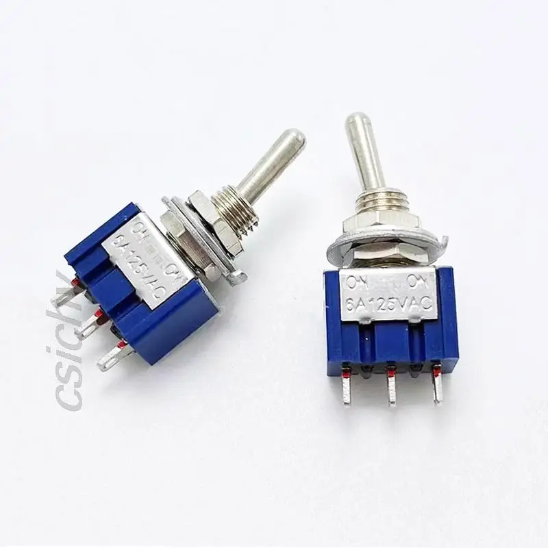 

5pcs/lot MTS-102 MTS-103 MTS-202 MTS-203 6A 125V The Mini 3/6PIN -OFF-/OFF- Toggle switch is used to switch the lamp motor