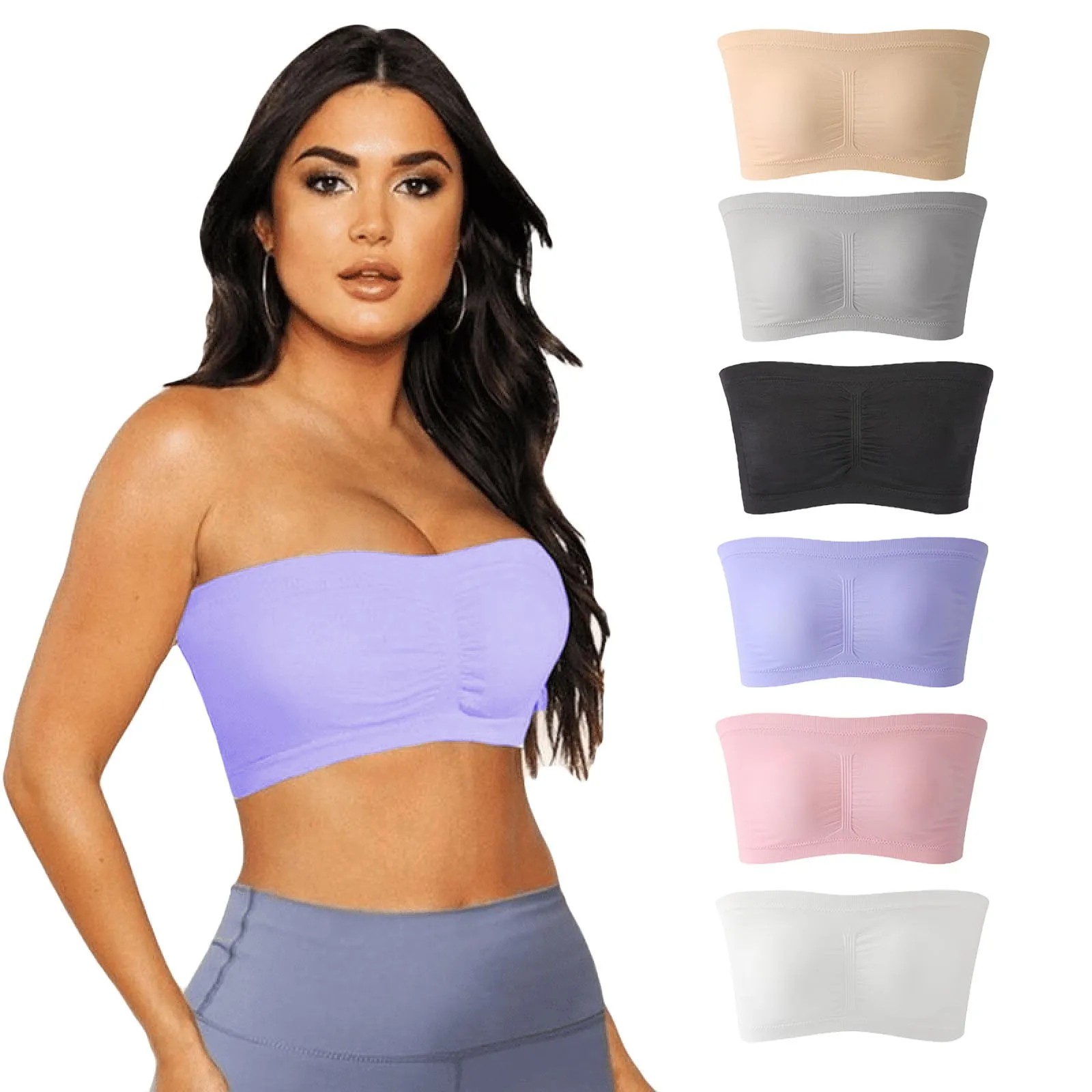 Sexy Bikini Bra Bralette Top Casual Swimwear Push Up Ultrathin Padded Bandeau Bikini Top Summer