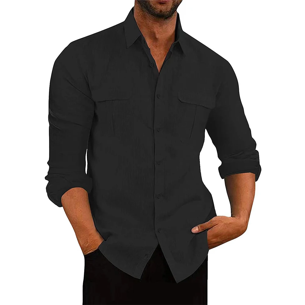Classic Mens Loose Fit Blouse Tops Long Sleeve Button Down Shirts Band Collar Design Suitable for Any Occasion
Classic Mens Loose Fit Blouse Tops Long Sleeve Button Down Shirts Band Collar Design Suitable for Any Occasion