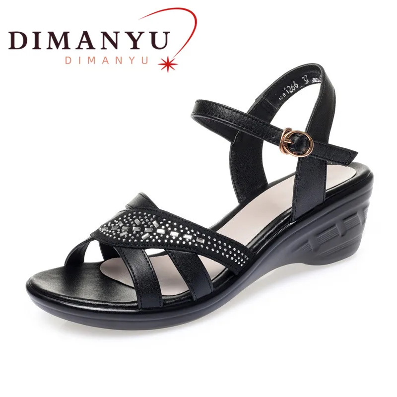 

DIMANYU Women Sandals Summer 2024 New Female Sandals Wedges Open Toe Large Size 41 42 43 Mother Casual Sandals Ladies