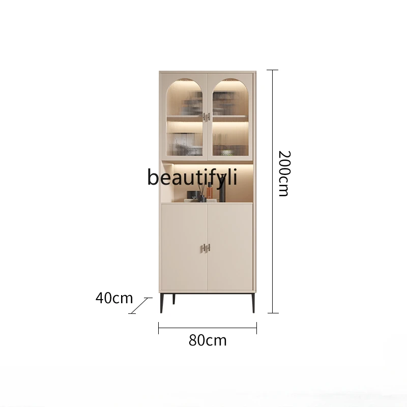 

Шкафчик во французском стиле кремового цвета, шкаф-витрина из массива дерева, домашний настенный шкаф для небольшой квартиры
