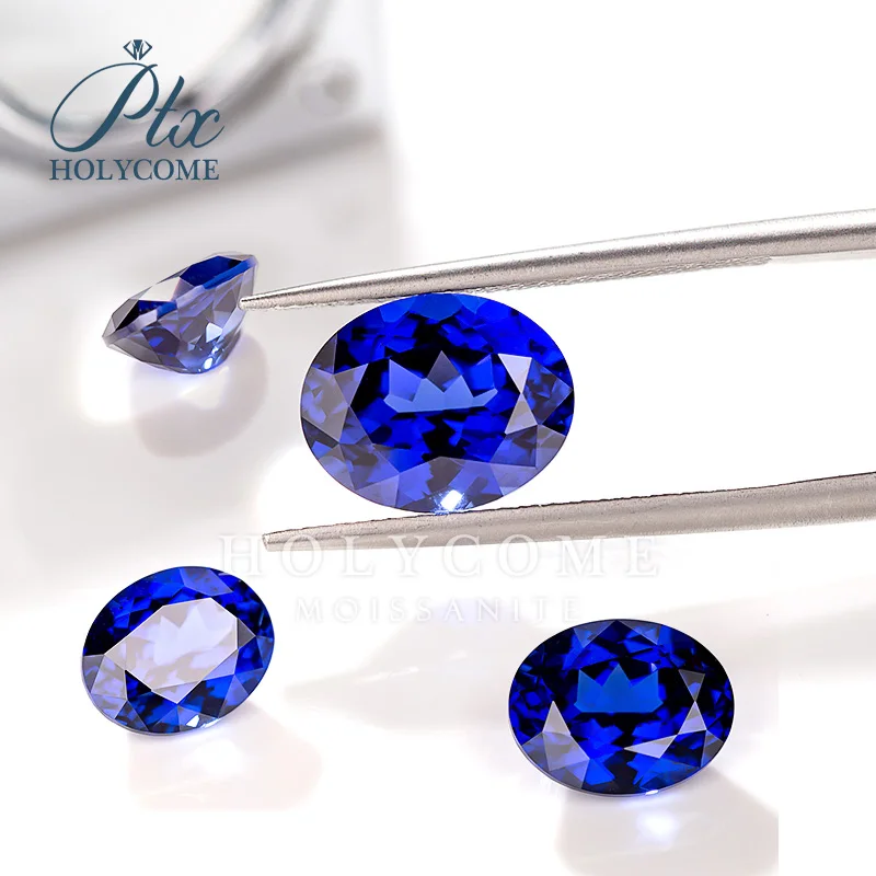

3X5-10x14mm Lab Sapphire Oval Cut Gemstonems Factory Natural Brilliant Oval Cut Loose Gemstones