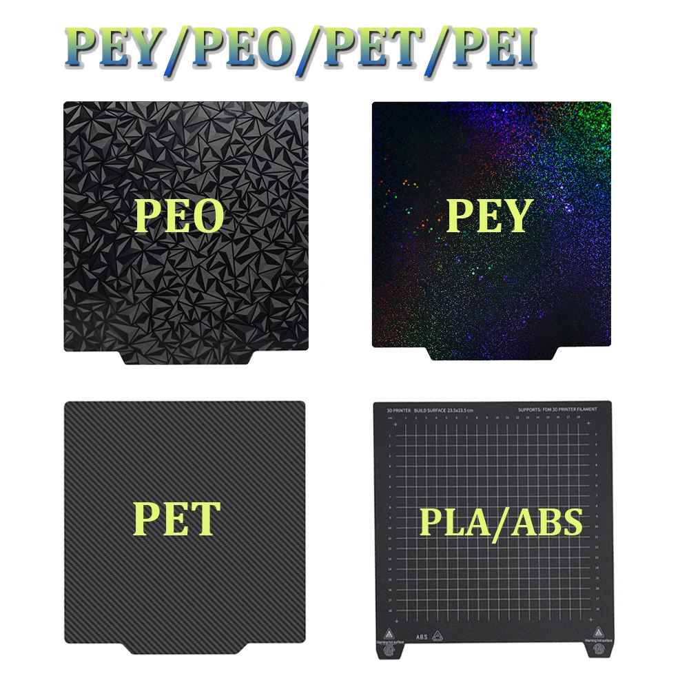 

Double Side PEY PEO PET PEI Spring Steel Sheet PEI Magnetic Build Plate 220/235/257/310mm 3D Printer Hotbed For Ender 3 Bambu