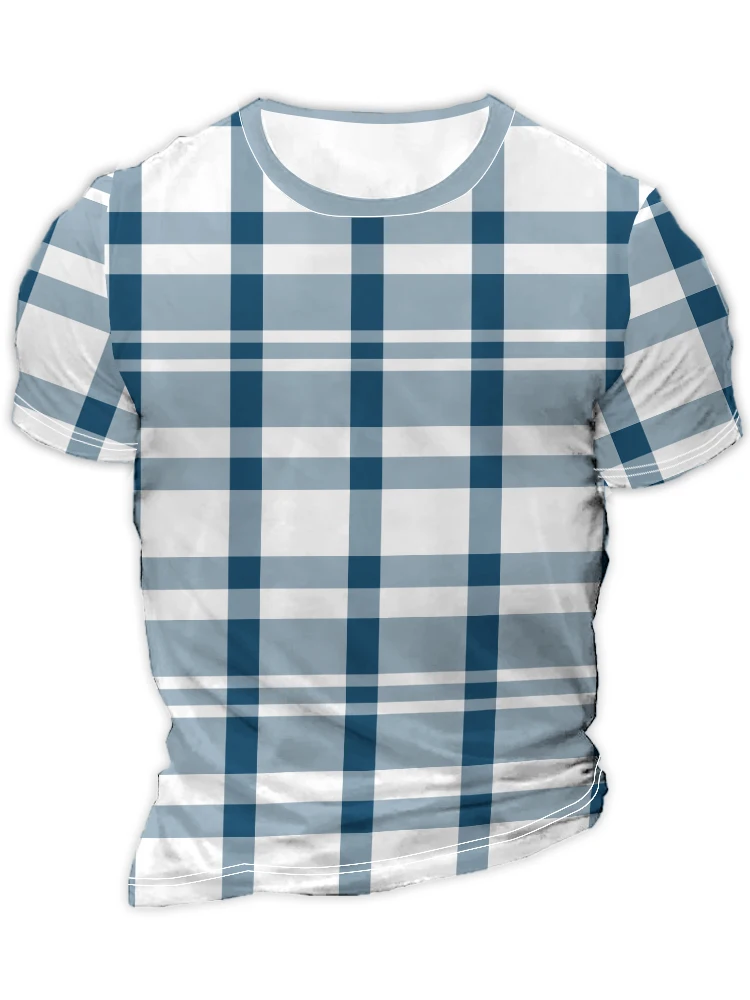 New summer short-sleeved T-shirt fashionable simple plaid 3D digital printing men's T-shirt popular Korean version T-shirt
New summer short-sleeved T-shirt fashionable simple plaid 3D digital printing men's T-shirt popular Korean version T-shirt
