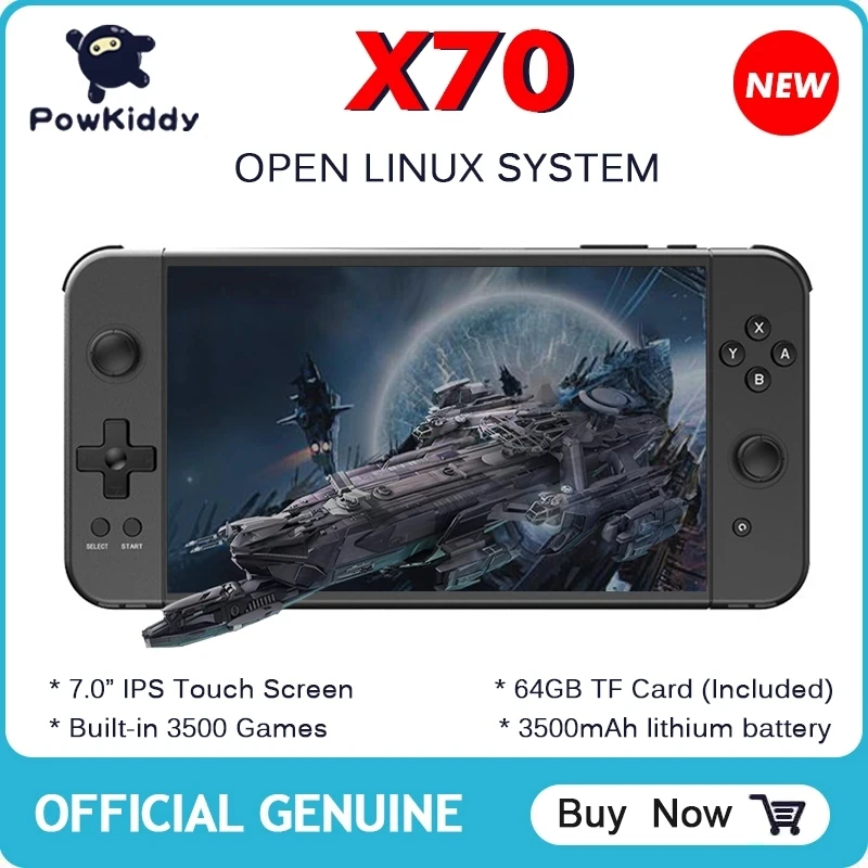 New Powkiddy X70 7.0 Inch HD Screen Handheld Game Console Double Players ATM7051 Quad-Core Retro TV Video Game Console Gift
New Powkiddy X70 7.0 Inch HD Screen Handheld Game Console Double Players ATM7051 Quad-Core Retro TV Video Game Console Gift