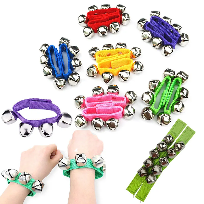 

1Pcs Shake Rattles Toy Wrist Bells Kids Jingles Percussion Educational Toys Wearable Not Easy To Deform Orff Bell Ring